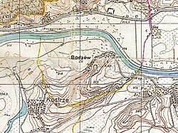 Map of Bodzów (1934), Krakow, Poland